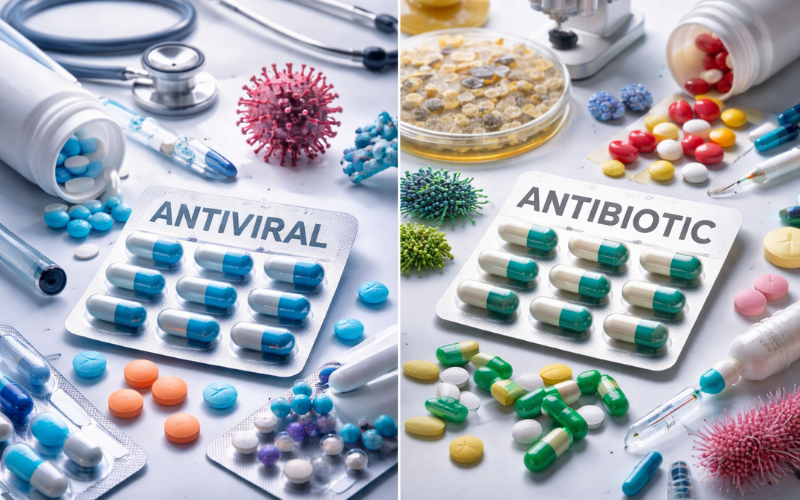 Antiviral vs. Antibiotic Medications